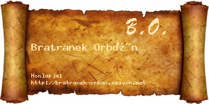 Bratranek Orbán névjegykártya